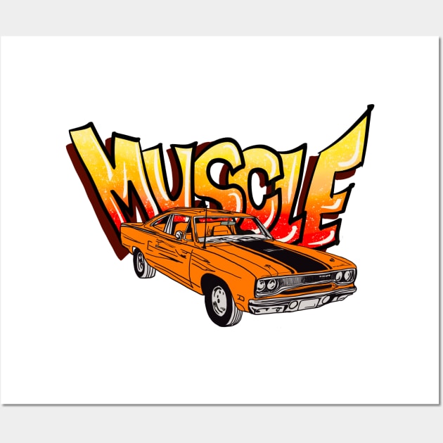 Road Runner GTX Muscle Car Design Wall Art by russodesign